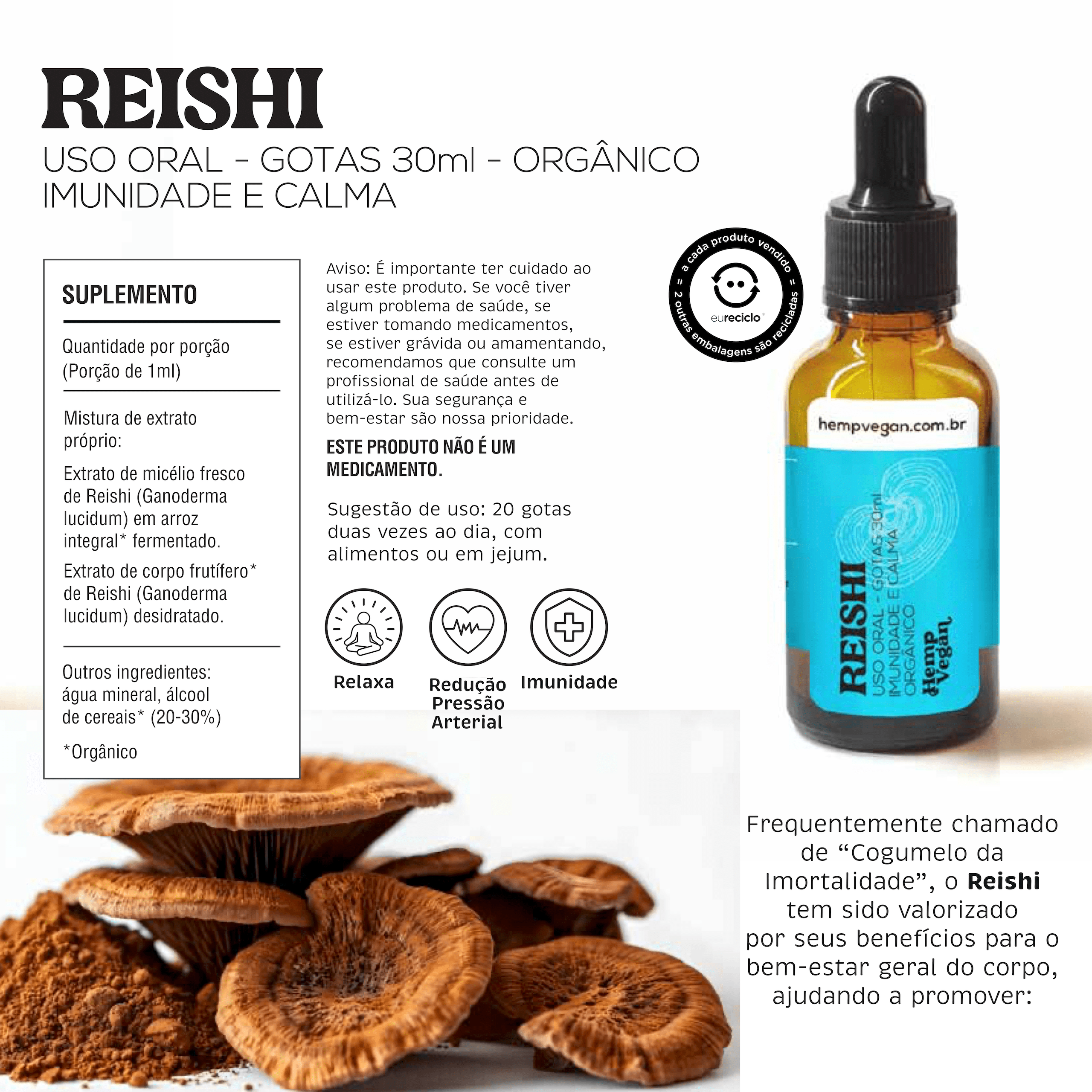 Benefícios do extrato de Reishi da Hemp Vegan: o que você precisa saber.